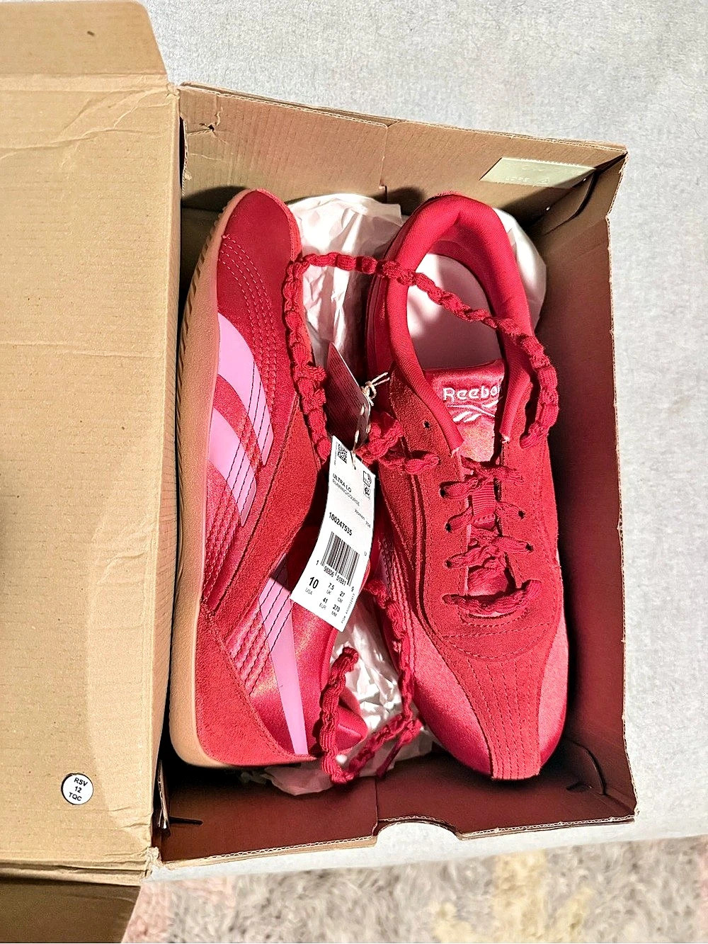 Reebok Ultra Lo Sport Red Playful Pink Gum Sneakers US 10